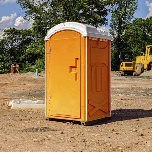 how often are the porta potties cleaned and serviced during a rental period in Groton